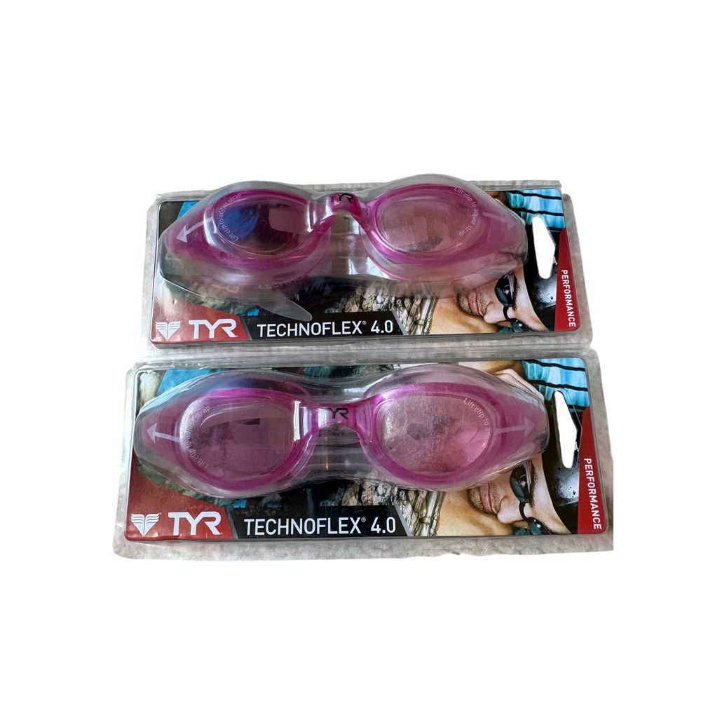TYR Technoflex 4.0 Swimming Goggles Rose Pink 2 Pack LGX4 Anti-Fog UV Protection